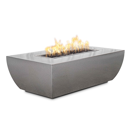 The Outdoor Plus 48 Rectangular Avalon Fire Pit, Powder Coated Metal, Gray, Match Lit with Flame Sense, Liquid Propane OPT-AVLPC4815FSML-GRY-LP